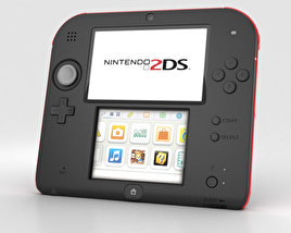 Nintendo 2DS Black + Red 3D model