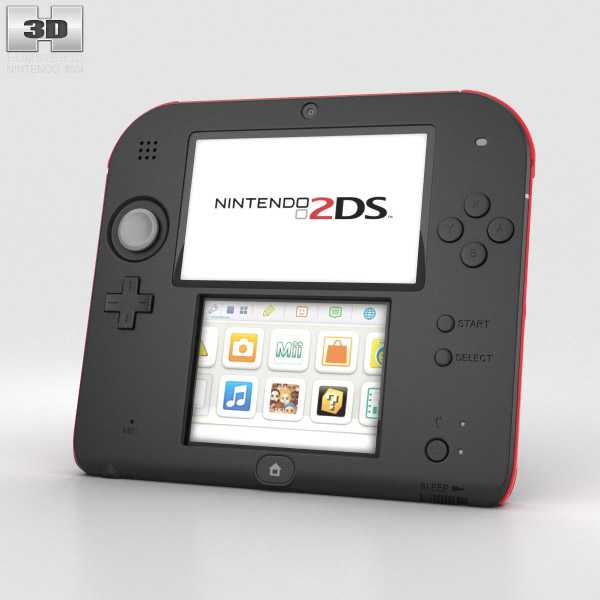 Nintendo 2DS Negro + Red Modelo 3D
