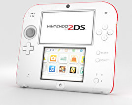 Nintendo 2DS White + Red 3D model
