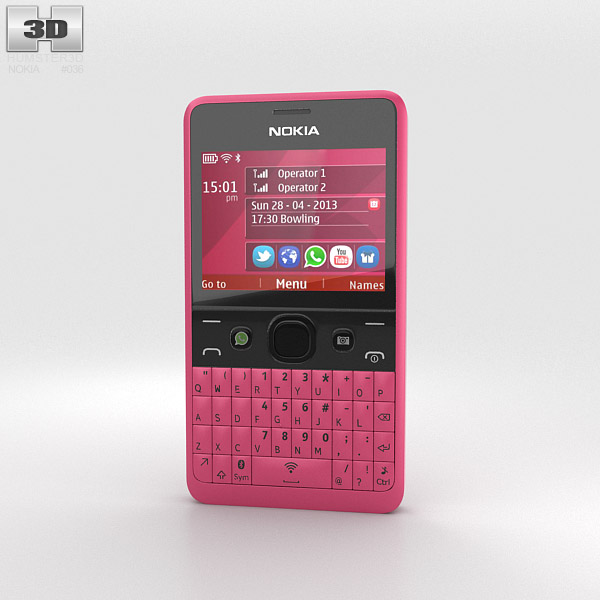 Nokia Asha 210 Pink 3D model