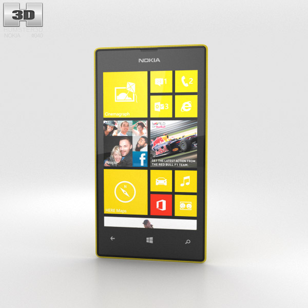 Nokia Lumia 520 Jaune Modèle 3D