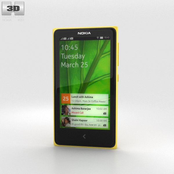 Nokia X Yellow 3D model