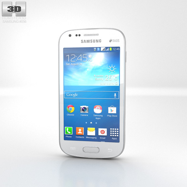 Samsung Galaxy S Duos 2 S7582 Branco Modelo 3d