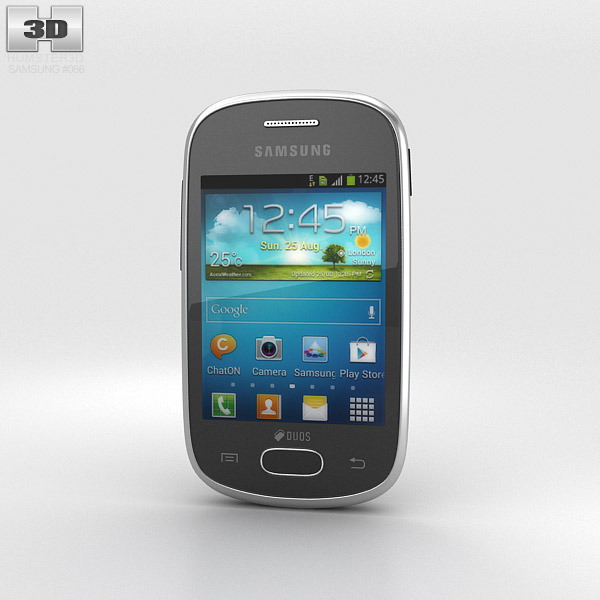Samsung Galaxy Star 黑色的 3D模型