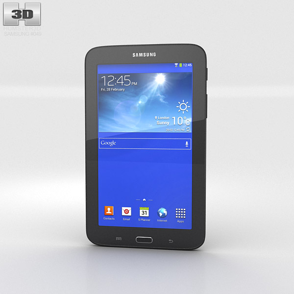 Samsung Galaxy Tab 3 Lite Noir Modèle 3D