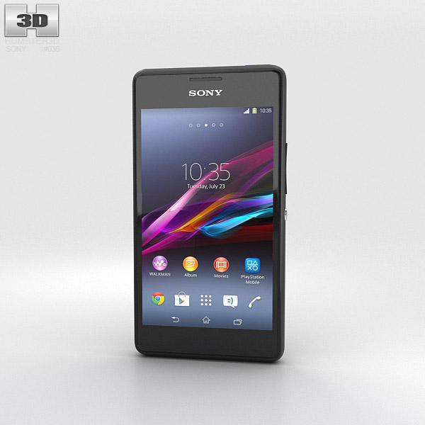 Sony Xperia E1 黑色的 3D模型