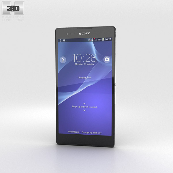 Sony Xperia T2 Ultra Black Modèle 3D