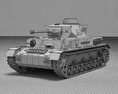 Panzer IV Modello 3D wire render