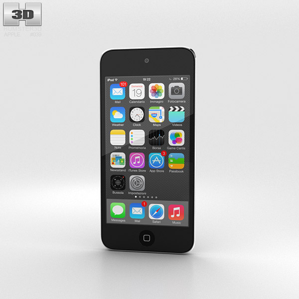 Apple iPod Touch Grey 3Dモデル
