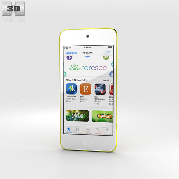 Apple iPod Touch Jaune Modèle 3D
