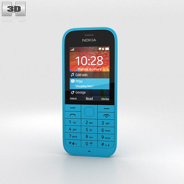 Nokia 220 Cyan 3D model