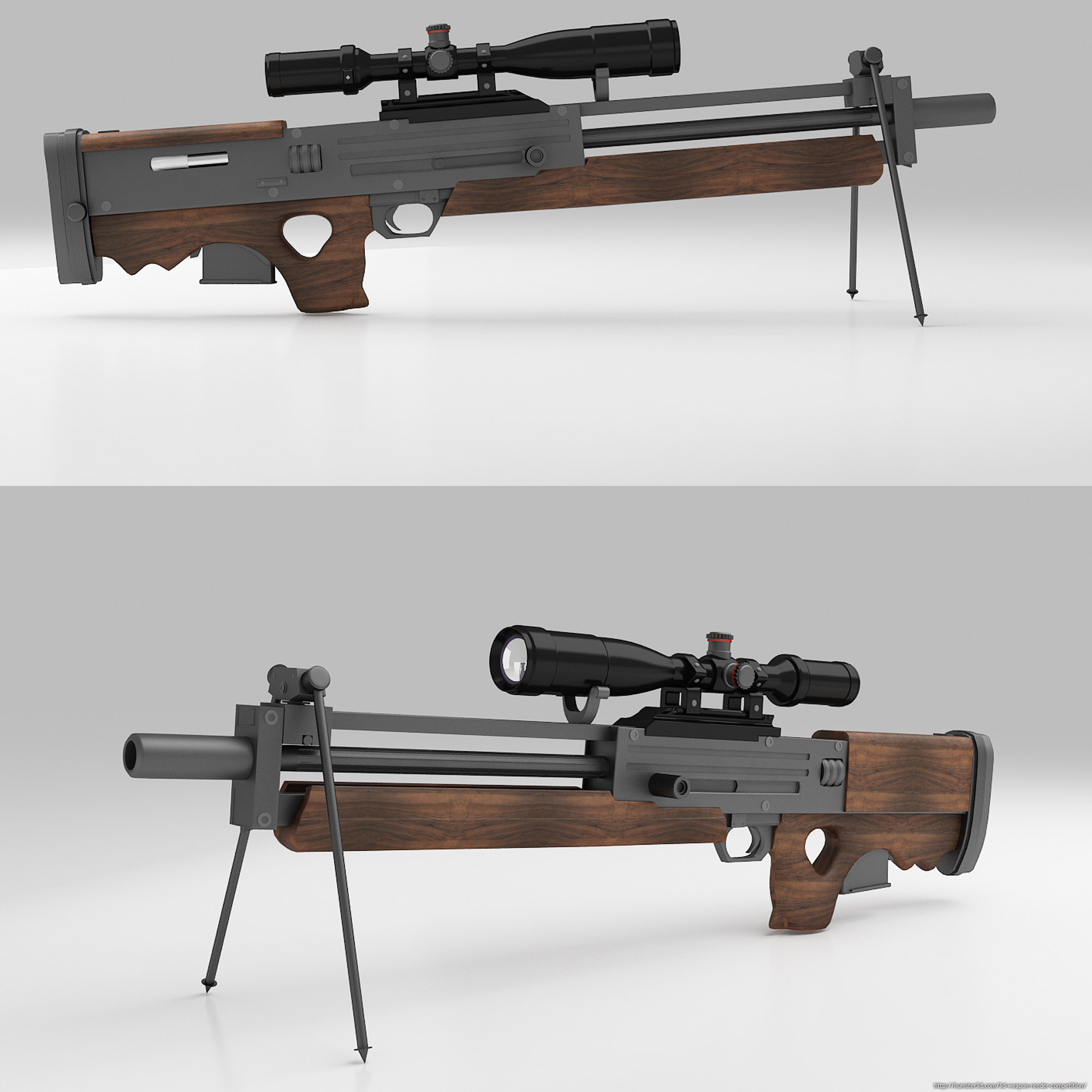 Walther WA 2000 sniper rifle 3d art