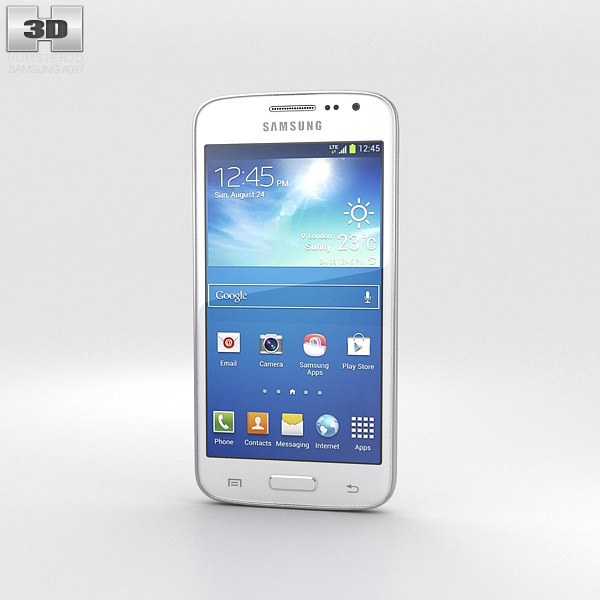 Samsung Galaxy Core LTE 白い 3Dモデル