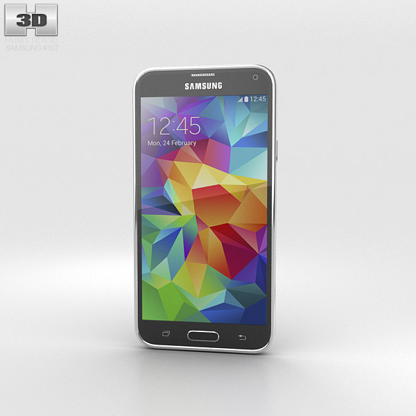 Samsung Galaxy S5 G9009D Schwarz 3D-Modell