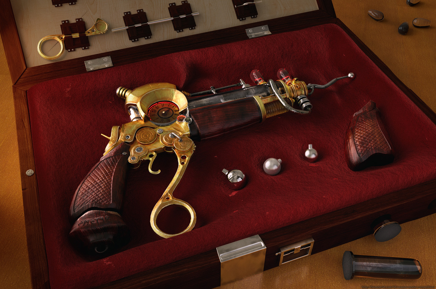 Steampunk gun 3d art