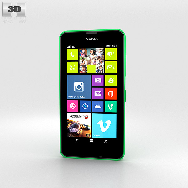 Nokia Lumia 630 Bright Green Modello 3D