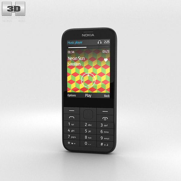 Nokia 225 黑色的 3D模型