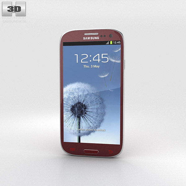 Samsung Galaxy S3 Neo Garnet Red 3D 모델 