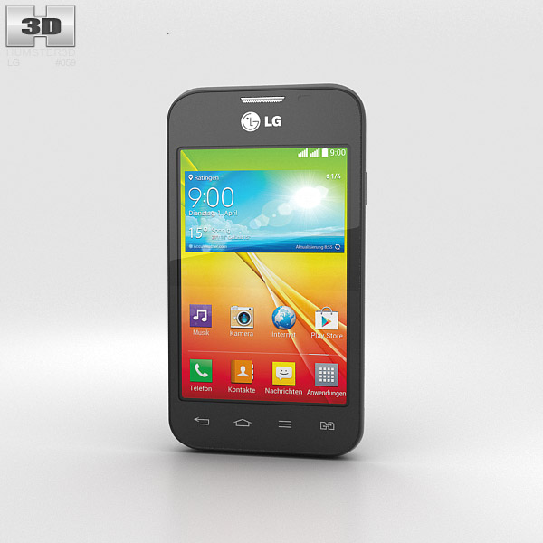 LG L40 Dual Black 3D model