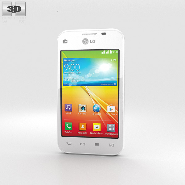 LG L35 Dual White 3D model