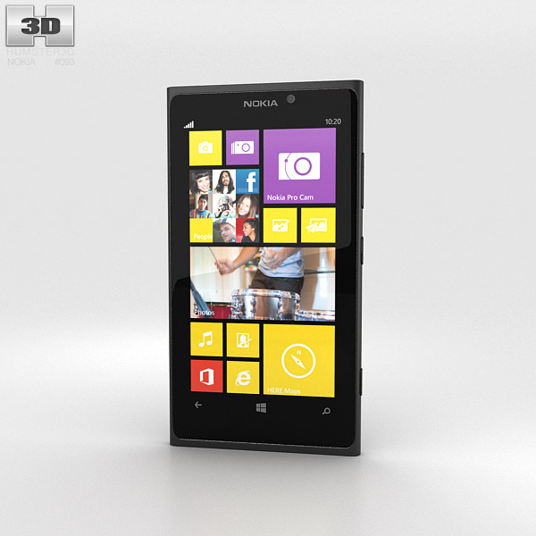 Nokia Lumia 1020 Negro Modelo 3D