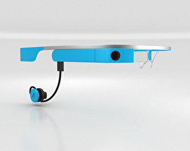 Google Glass with Mono Earbud Sky 3D model