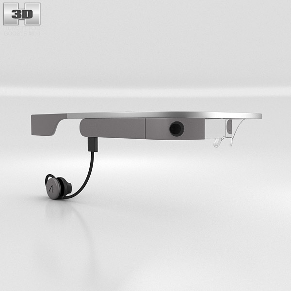 Google Glass with Mono Earbud Charcoal 3D model