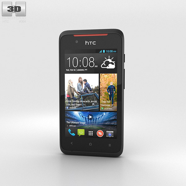 HTC Desire 210 黒 3Dモデル