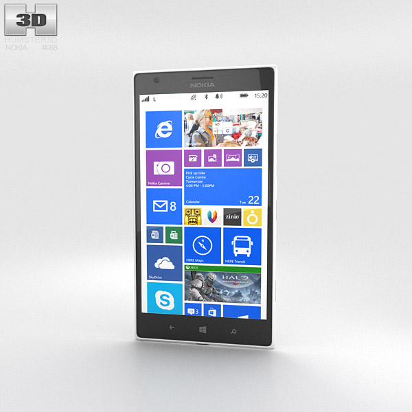 Nokia Lumia 1520 Branco Modelo 3d