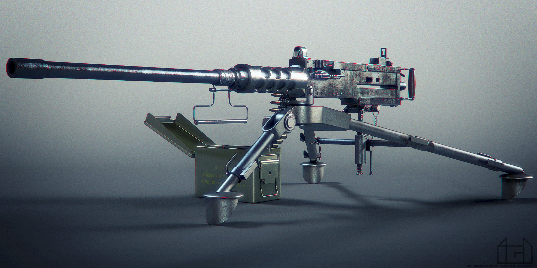 Browning M2 Machine Gun 3d art