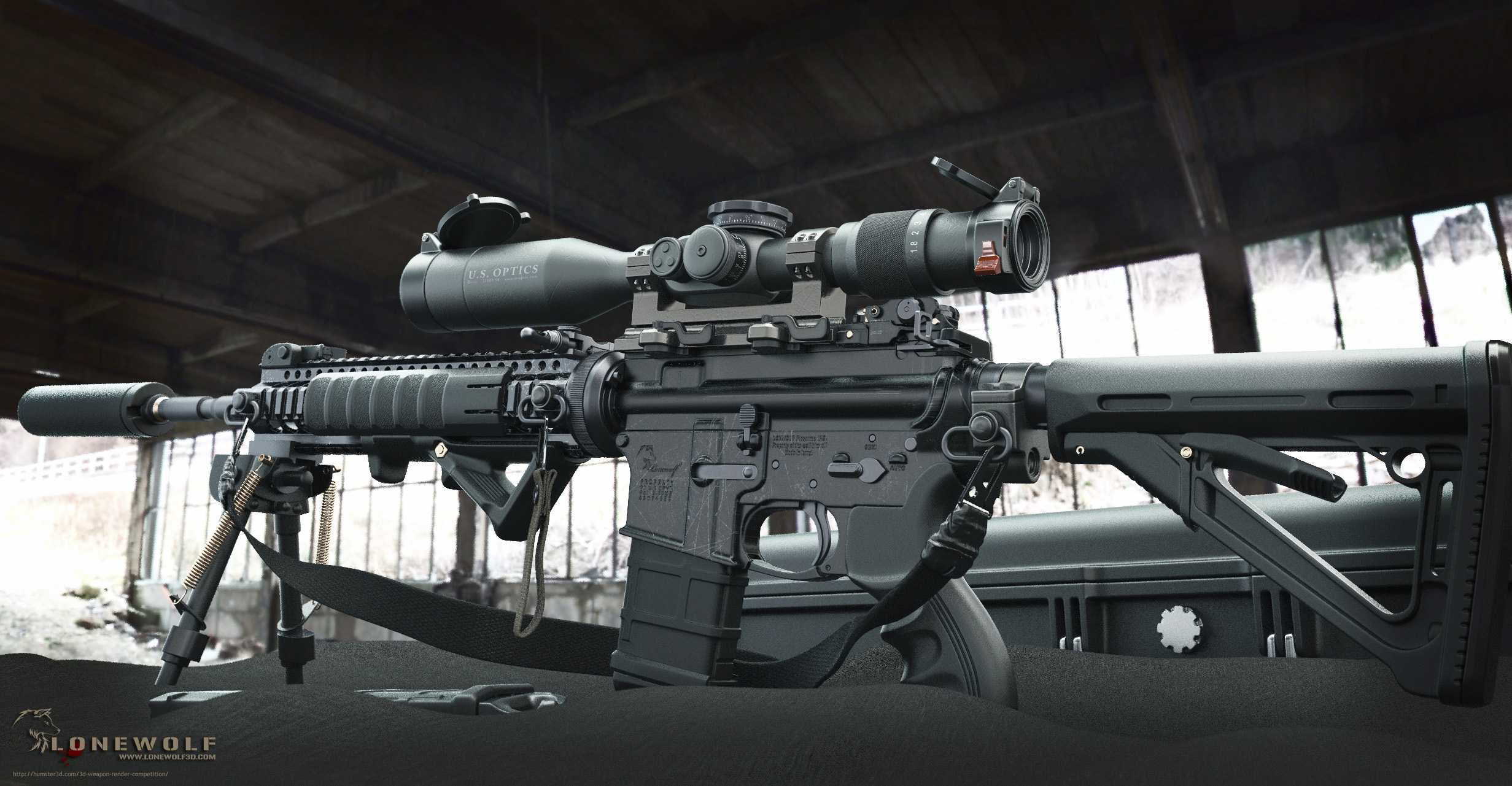 AR15 Sniper 3d art
