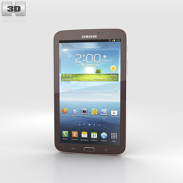 Samsung Galaxy Tab 3 7-inch Gold Brown 3D-Modell