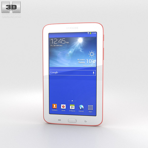 Samsung Galaxy Tab 3 Lite Pink 3D 모델 