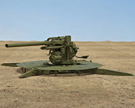 90 mm Gun M1 Modèle 3D