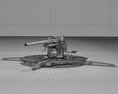 M1 90mm高射砲 3Dモデル wire render