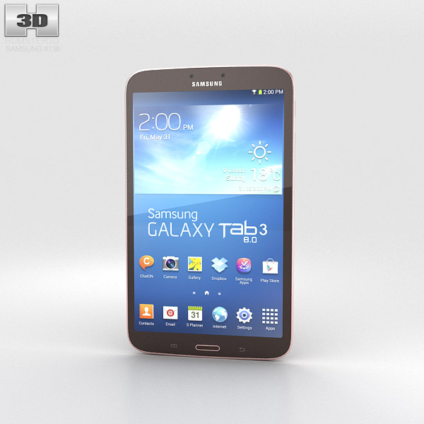 Samsung Galaxy Tab 3 8-inch Gold Brown 3D模型