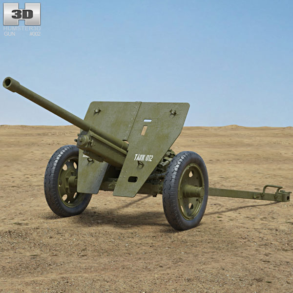 一式47公厘反戰車砲 3D模型