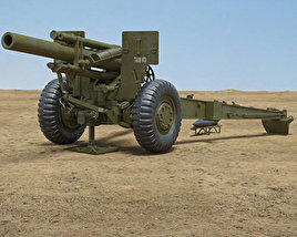 M114 howitzer Modelo 3d