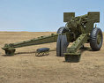 155 mm M114 Modello 3D vista posteriore