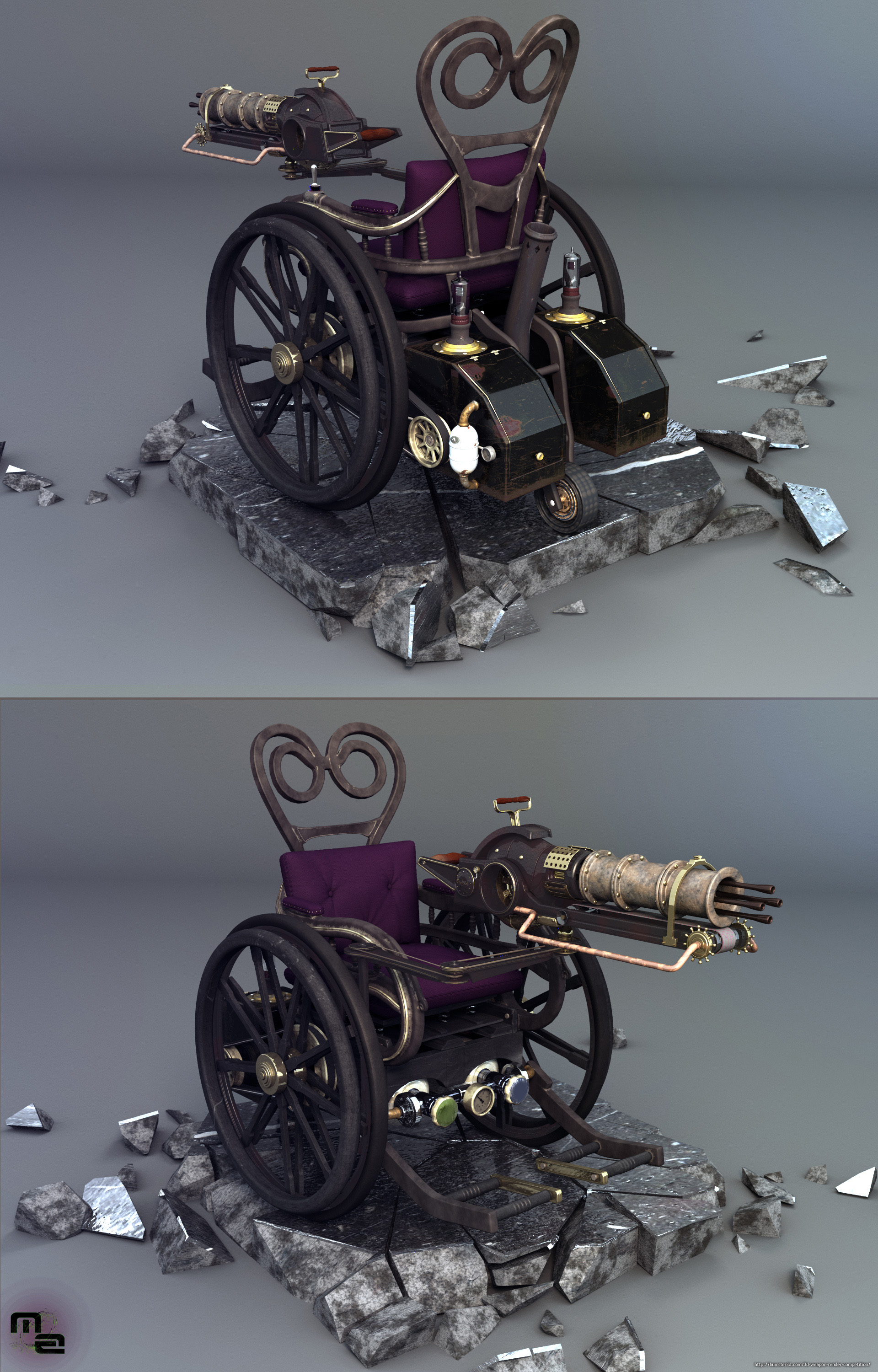 Steampunk machine 3d art
