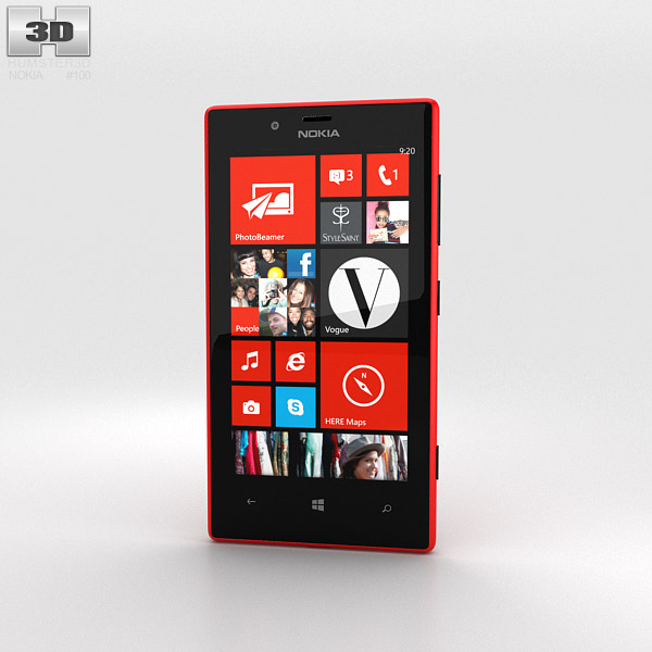 Nokia Lumia 720 Red 3D 모델 