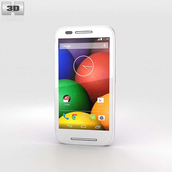 Motorola Moto E Violet & White 3D 모델 