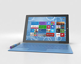 Microsoft Surface Pro 3 Cyan Cover 3D模型