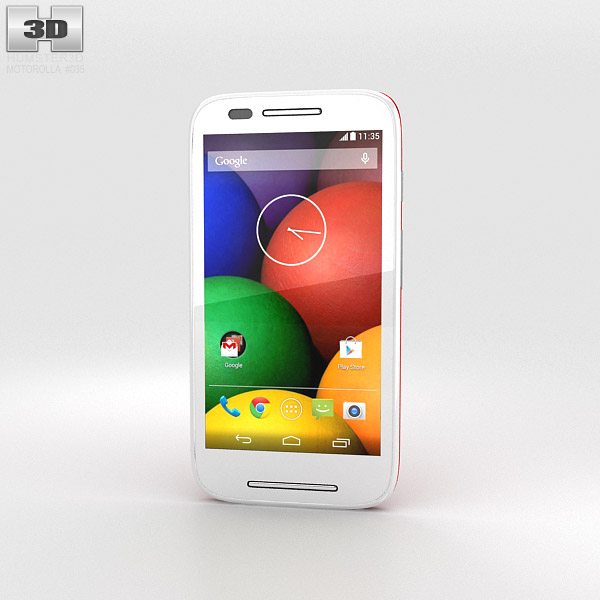 Motorola Moto E Cherry & White 3Dモデル