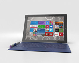 Microsoft Surface Pro 3 Blue Cover Modelo 3d