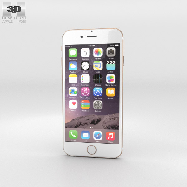 Apple iPhone 6 Gold 3Dモデル