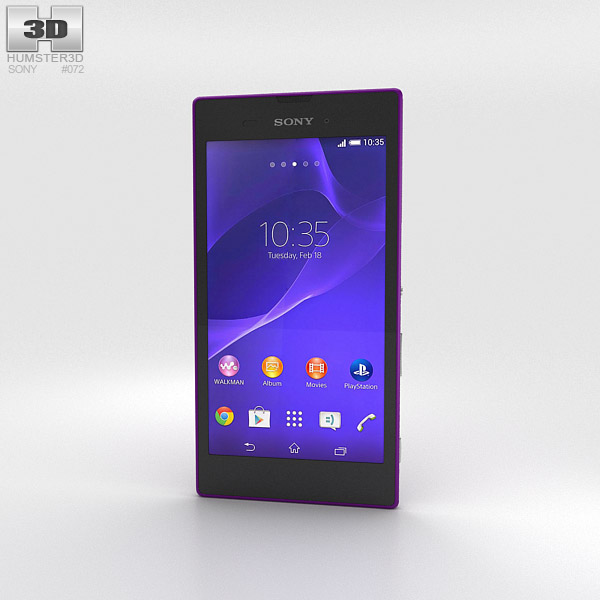 Sony Xperia T3 Purple Modelo 3D
