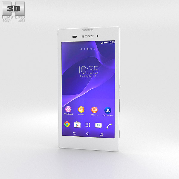 Sony Xperia T3 White 3D 모델 