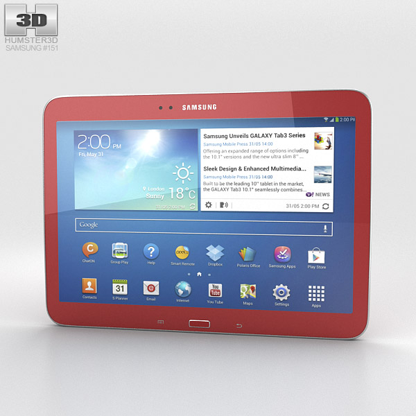 Samsung Galaxy Tab 3 10.1-inch Garnet Red 3D model