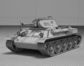 T-34 3d model wire render